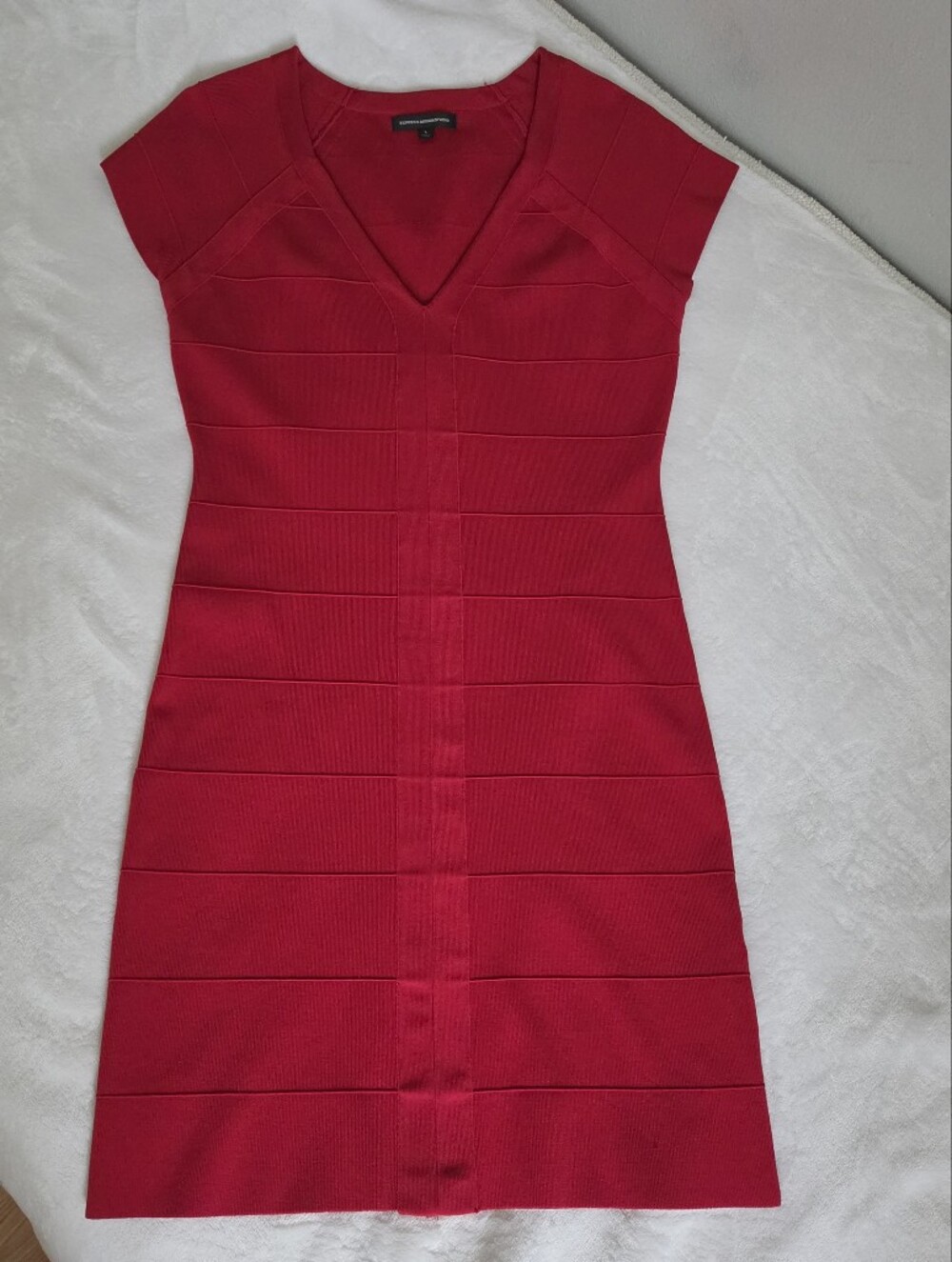 Express Design Studio Red Bandage Bodycon Dress Size L,excellent Conditio